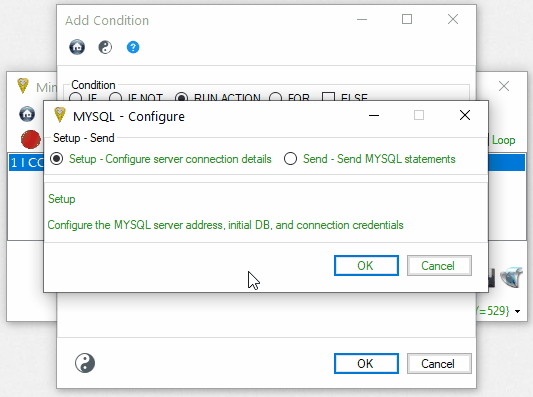 MySQL Action Setup From Prompt